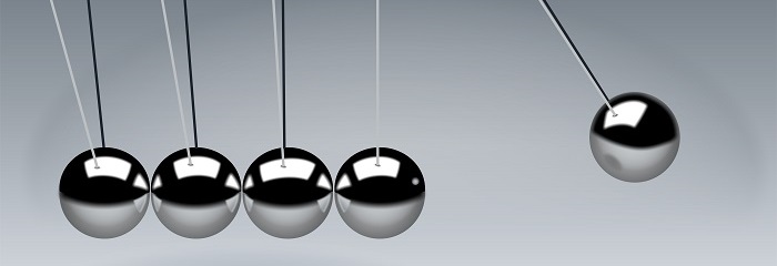 Newton's cradle steel balls